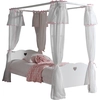 Image de Amori Ensemble lit à baldaquin et rideau textile en pin et MDF