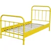 Image de Vipack Lit métallique New York Couchage 90 x 200 cm ; Dimensions (PxLxH) : 95 cm x 100 cm x 210 cm ; Couleur : jaune ; NYBE9021