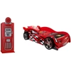 Image de Ensemble pour chambre d'enfant NIGHT SPEEDER : lit en forme de voiture et armoire GAS PUMP 90 x 200 cm, MDF rouge, fermeture en douceur