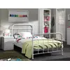 Image de Vipack Lit métallique New York Surface de couchage 120 x 200 cm - Couleur : blanc, Dimensions : 125 cm x 110 cm x 210 cm ; NYBE1214