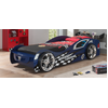 Image de Vipack Set Lit de voiture Grand Turismo avec matelas, avec surface de couchage de 90 x 200 cm, finition MDF laqué bleu brillant
