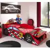Image de Vipack Set RACE CAR Lit de voiture pour enfants avec matelas, avec surface de couchage de 70 x 140 cm, finition MDF laqué rouge brillant