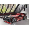 Image de Vipack Set lit de voiture MRX avec matelas de 90 x 200 cm, finition MDF laqué noir brillant