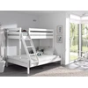 Image de Lit familial Martin 90 x 200 et 140 x 200 cm, avec échelle en pin massif blanc