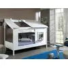 Image de Vipack Baumhaus Lit 90 x 200 cm surface de couchage toit ouvert blanc laqué blanc