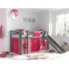 Image de Vipack Lit de jeu Pino avec toboggan et set textile "Pink Flower