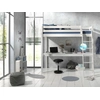 Image de Lit surélevé Vipack avec surface de couchage de 90 x 200 cm et grand plateau de bureau, finition laquée blanche