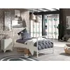 Image de Vipack BRONXX Lit métallique au look cool blanc mat, surface de couchage 90 x 200 cm