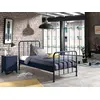 Image de Vipack BRONXX Lit métallique au look cool bleu denim mat, surface de couchage 90 x 200 cm