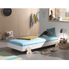 Image de Vipack Modulo lit simple/lit superposé 90 x 200 cm surface de couchage, laqué blanc, pied aspect puzzle pin naturel laqué