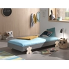 Image de Vipack Modulo lit simple/lit superposé 90 x 200 cm surface de couchage, laqué gris, pied aspect puzzle pin naturel laqué