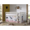 Image de Vipack Lit mi-hauteur PINO, avec set textile "Princess Sophie", finition pin massif laqué blanc