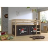 Image de Vipack Lit mi-hauteur PINO, avec set textile "Caribian Pirate", finition pin massif verni naturel