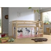 Image de Vipack Lit mi-hauteur PINO, avec set textile "Princess Sophie", finition pin massif laqué naturel