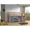 Image de Vipack Lit mi-hauteur PINO, avec set textile "Pet Shop", finition pin massif verni naturel
