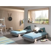 Image de Vipack Modulo Art. Set composé de 2 lits simples/empilables de 90 x 200 cm de surface de couchage chacun, laqué gris, pied aspect puzzle pin naturel laqué