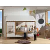 Image de Vipack lit de campagne avec toit, surface de couchage 90 x 200 cm, sommier à lattes et tiroir de lit inclus, finition pin partiellement massif, couleur chêne/blanc