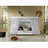 Image de Vipack - Tipi Tente Lit Surface de couchage 90 x 200 cm, incl. sommier à lattes et toit de tente textile, finition pin massif nature/blanc