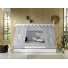 Image de Vipack - Tipi Tente Lit Surface de couchage 90 x 200 cm, incl. sommier à lattes, tiroir de lit et toit de tente en textile, finition en pin massif naturel/blanc