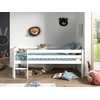 Image de VIPACK Lit de jeu à couchette avec surface de couchage 90 x 200 cm, échelle et sommier à lattes à roulettes inclus, pin massif laqué blanc