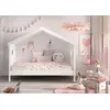 Image de Vipack Lit de maison Amori avec surface de couchage 90 x 200 cm, incl. sommier à lattes à roulettes Finition en pin et MDF laqué blanc