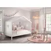 Image de Vipack Lit de maison Amori avec protection anti-chute, surface de couchage 90 x 200 cm, incl. sommier à lattes à roulettes Finition en pin et MDF laqué blanc