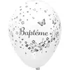 Image de Sachet de 8 ballons BAPTêME Blancs