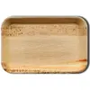 Image de Lot de 2 petits Plateaux rectangles en feuille de Palmier Compostables 24x16cm