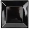 Image de Lot de 12 petites Assiettes carrÃ©es plastique 18cm, Noir