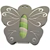 Image de Ballotin papillon avec plexi GRIS, décos argents