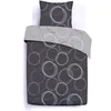 Image de Vision - Parure de lit Réversible 100% Coton - Lenny Gris - Set de Housse de Couette 140x200 cm avec 1 taie d'oreiller pour lit 1 Personne - Fibres Naturelles - Oekotex en occasion ou reconditionné