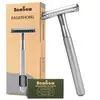 Image de Rasoir de sécurité Bambaw pour hommes et femmes, avec 5 lames en acier inoxydable suédois, tranchantes et résistantes à la rouille, rasoir mécanique pour hommes pour un rasage précis, femmes