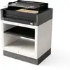 Image de Barbecue Fixe Pour Bois Et Charbon Modèle Kitaway Grill (gris/blanc - 94 X 63 X 115 Cm) Ref: T00171 - Résistant Et Design Moderne - Tuozi