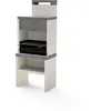 Image de Movelar - Tuozi - Barbecue Fixe Pour Bois Et Charbon Modèle Plan 1 Max (gris/blanc - 78 X 47 X 192 Cm) Ref: 8041 - Format Xl, Parfait Extérieur