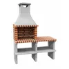 Image de Movelar - Barbecue Préfabriqué À Bois Et Charbon En Béton Réfractaire Modèle Sines Xl (gris, Orange - 144 X 58 X 200 Cm) Ref: 3530/2 - Cuisine Extérieure Pour Jardin Ou Patio