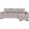 Image de Canapé d'angle convertible - MORGAN CV RV Neve - 3 places - Beige avec coffre et coussins décoratifs - CONFORTEAM