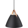 Image de Lampe à suspendre Nordlux Strap 36 Noir Lampe à suspendre Bande de cuir noire et brune interchangeable