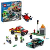 Image de LEGO 60319 City Fire Le Sauvetage des Pompiers et La Course-Poursuite de La Police, Jouet Voiture, Camion et Moto, pour Garçons et Filles de 5 Ans en occasion ou reconditionné