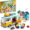 Image de LEGO 31138 Creator 3in1 Bus de camping de plage, maison d'été, camion de glace kit de construction, jouet de surfeur de vacances d'été, cadeau pour enfants