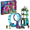 Image de LEGO 60361 City Stuntz Ultimate Stunt Driver Challenge, 3in1 Stunts pour 1 ou 2 joueurs d'action, avec 2 motos jouets à volant pour enfants, set 2023