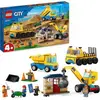 Image de LEGO City 60391 : Camions de Chantier et Grue à Boule de Démolition - Neuf