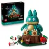 Image de Figurine LEGO Pokémon Goinfrex 72150 à construire et exposer, 757 pièces, hauteur >18 cm, bras, jambes et tête articulés, scène avec souche et pomme, bleu sarcelle - Neuf