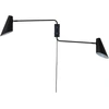 Image de Applique murale Applique murale LED Lampe de lecture Décoration Lampe de chevet Salon Métal Chambre à coucher Cale double Noir