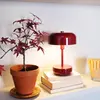 Image de Lampe de table, Lampe de table sans fil à intensité variable, Lampe de table Led en métal, Lampe de lecture, Rechargeable par USB, Haipot rouge foncé