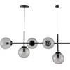 Image de Suspension LED, lampe à suspendre, suspension de plafond, suspension de table à manger, suspension de salon, design scandinave, Como verre/noir
