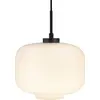 Image de Suspension LED, lampe suspendue, plafonnier, suspension, suspension pour table à manger, suspension pour salon, design scandinave, Arp D25 opale/noir