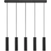 Image de Tilo Set de 5 lampes à suspendre frêne/métal noir