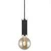 Image de Galloway Lampe à suspendre E27 noir / laiton