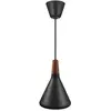 Image de NORDLUX Lustre Nori noir avec bois, Variante : Ø 180 x 265 x 3000 mm, 40 W, noir