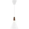 Image de Lustre en verre NORDLUX Nori avec bois de noyer, Variante : Ø 390 x 220 x 3000 mm, E27, 40 W, blanc